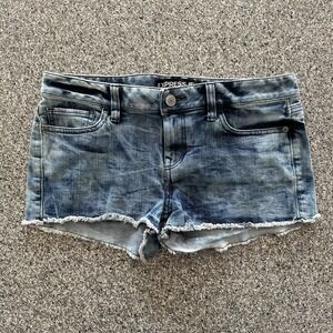 Express Jean Shorts Women's 6 Low Rise Micro Booty Shortie Cut Off Stretch‎